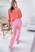 Striped Mock Neck Oversized Dolman Sleeve Pullover Sweatshirt