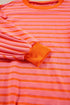 Striped Mock Neck Oversized Dolman Sleeve Pullover Sweatshirt