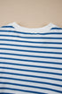 Striped Mock Neck Oversized Dolman Sleeve Pullover Sweatshirt