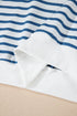 Striped Mock Neck Oversized Dolman Sleeve Pullover Sweatshirt