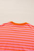 Striped Mock Neck Oversized Dolman Sleeve Pullover Sweatshirt