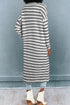 Striped Open Front Long Sleeve Duster Cardigan