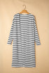 Striped Open Front Long Sleeve Duster Cardigan