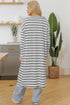 Striped Open Front Long Sleeve Duster Cardigan
