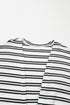 Striped Open Front Long Sleeve Duster Cardigan