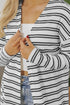 Striped Open Front Long Sleeve Duster Cardigan