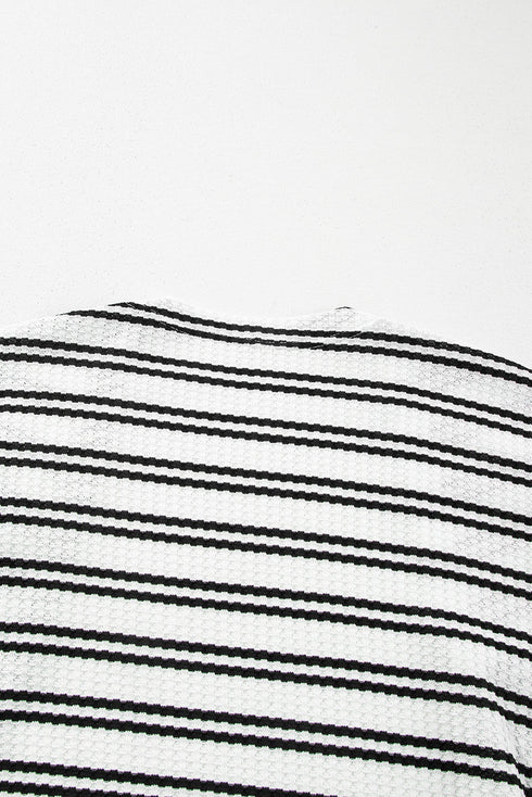 Striped Open Front Long Sleeve Duster Cardigan