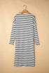Striped Open Front Long Sleeve Duster Cardigan