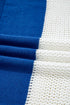 Striped Open Knit Collared Polo Pullover Sweater