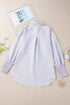 Striped Oversized Button Front Smocked Cuff Shirt
