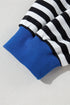 Striped Oversized Drop Shoulder Crew Neck Pullover Sweatshirt
