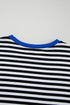 Striped Oversized Drop Shoulder Crew Neck Pullover Sweatshirt