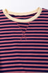 Striped Oversized Drop Shoulder Crew Neck Pullover Sweatshirt