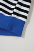 Striped Oversized Drop Shoulder Crew Neck Pullover Sweatshirt
