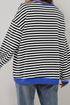 Striped Oversized Drop Shoulder Crew Neck Pullover Sweatshirt