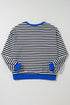 Striped Oversized Drop Shoulder Crew Neck Pullover Sweatshirt