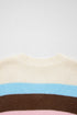 Striped Panel Drop Shoulder Graphic Knit Cardigan