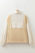 Striped Panel Pocket Detail Half Zip Pullover