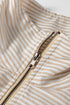 Striped Panel Pocket Detail Half Zip Pullover