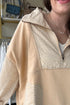 Striped Panel Pocket Detail Half Zip Pullover