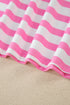 Striped Paneled V Neck Patch Pocket Tee