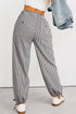 Striped Patch Pocket Drawstring Elastic Waist Loose Pants