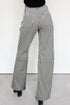 Striped Patch Pocket High Waist Wide Leg Jeans
