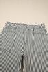Striped Patch Pocket High Waist Wide Leg Jeans