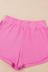 Striped Patchwork Applique Pullover Two Piece Short Set