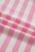 Striped Patchwork Collar V Neck Ruffled Short Sleeve Blouse