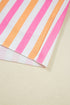 Striped Patchwork Drop Shoulder Half Sleeve Loose Short Sets