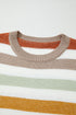 Striped Patchwork Drop Shoulder Plus Size Sweater
