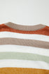 Striped Patchwork Drop Shoulder Plus Size Sweater