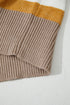 Striped Patchwork Drop Shoulder Plus Size Sweater