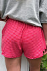 Striped Patchwork Elastic Waist Ribbed Casual Shorts