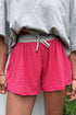 Striped Patchwork Elastic Waist Ribbed Casual Shorts