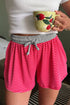 Striped Patchwork Elastic Waist Ribbed Casual Shorts