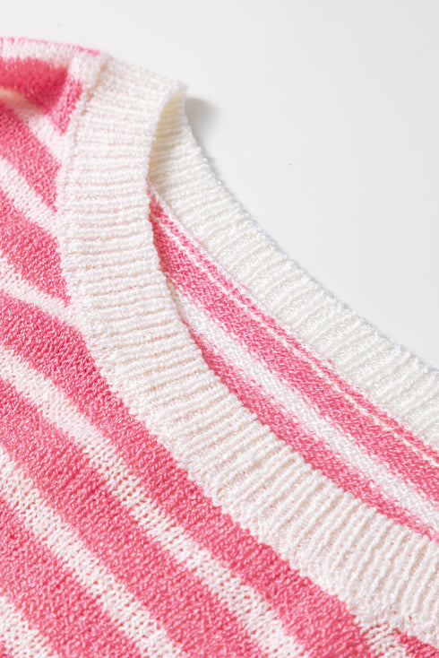 Striped Patchwork Exposed Seam Knit Sweater