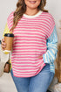 Striped Patchwork Exposed Seam Knit Sweater