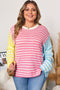 Striped Patchwork Exposed Seam Knit Sweater