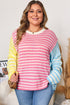 Striped Patchwork Exposed Seam Knit Sweater