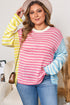 Striped Patchwork Exposed Seam Knit Sweater