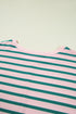Striped Patchwork Exposed Seam Side Slit Pullover Sweatshirt