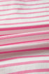 Striped Patchwork Half Placket High Low Short Sleeve Top