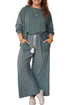 Striped Patchwork Long Sleeve Cotton Rich Two Piece Loungewear