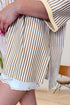 Striped Patchwork Mixed Print Bracelet Sleeve T Shirt