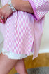 Striped Patchwork Mixed Print Bracelet Sleeve T Shirt