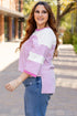 Striped Patchwork Mixed Print Bracelet Sleeve T Shirt