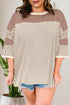 Striped Patchwork Mixed Print Bracelet Sleeve T Shirt