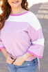 Striped Patchwork Mixed Print Bracelet Sleeve T Shirt